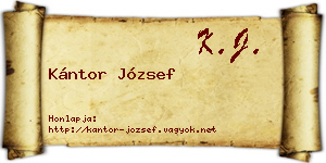 Kántor József névjegykártya